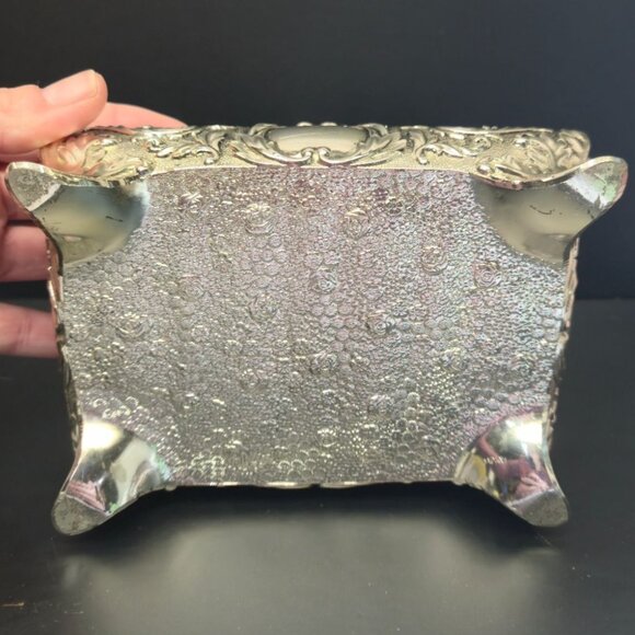 Vintage Jewelry Box Romantic Embossed courting Floral Detail Ornate Trinket Box - Picture 10 of 14